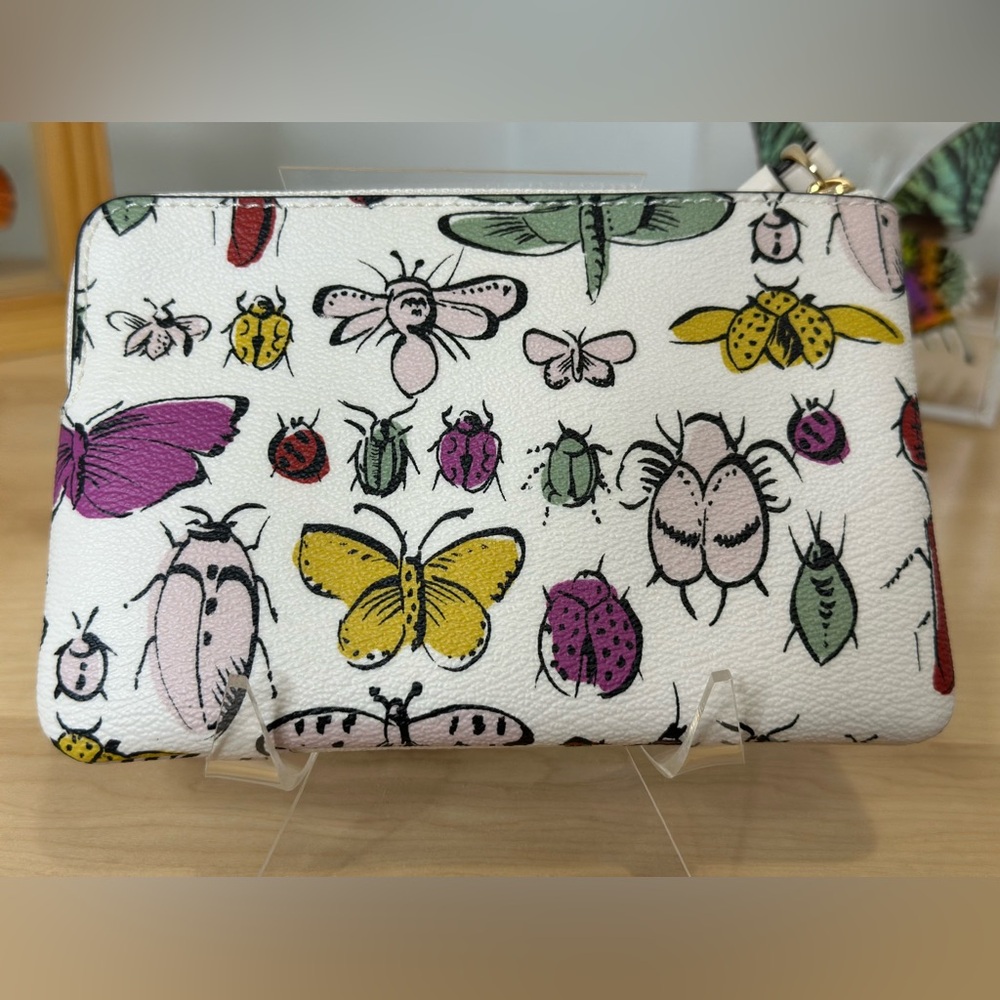 Coach Butterfly and Insect Print Wristlet RARE - Picture 5 of 9